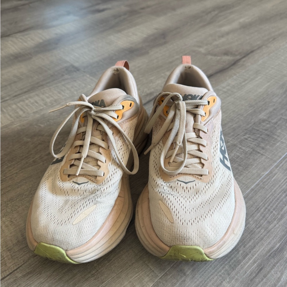 Hoka Women's Beige Running Shoes